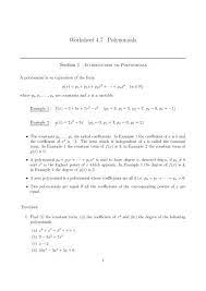 Worksheet 4 7 Polynomials
