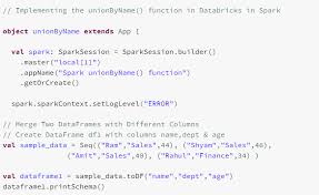 unionbyname function in spark in databricks