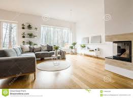 Simple Living Room Interior Stock Photo Image Of Paintings