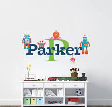 Personalized Robot Name Wall Decal From