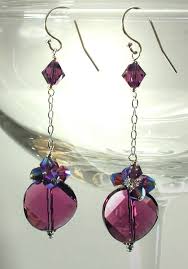 amethyst crystal disco earrings