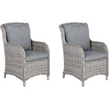 faux rattan garden dining chairs grey