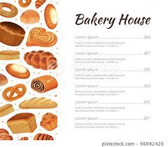 Bakery Menu Design With Baked Food Like