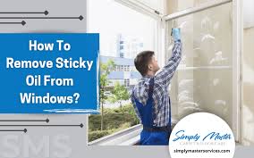 how to remove sticky oil from windows