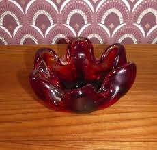 Large Murano Glass Bowl In Red 1960s
