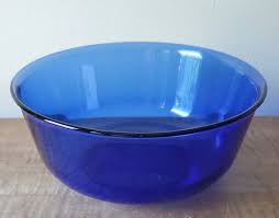 Vintage Arcoroc Bowl Arcoroc Blue Glass