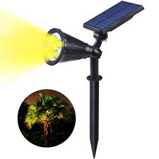Baxia Technology Upgraded Solar Spot Lights Outdoor 4 Led Solar Tree Lights With Auto On Off Rechargeable Security Wall Lights For Garden Yard