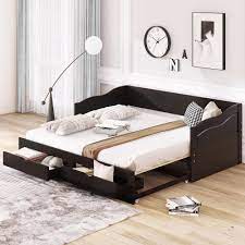 wooden daybed with pop up trundle bed