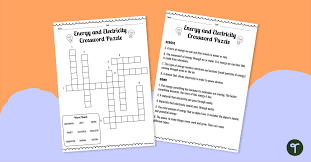 energy and electricity crossword puzzle