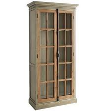Gray Glass Doors Tall Cabinet
