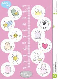 Kids Height Chart Cute And Funny Animals Stock Vector