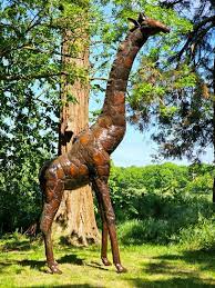 Large Recycled Metal Giraffe