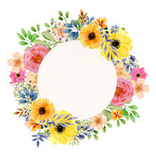 circle flower frame colorful