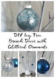 icy tree branch decor with hand