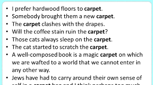 sentences with carpet sentences about