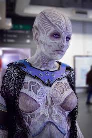 female alien prosthetic makeup stan