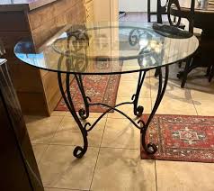 Glass Wrought Iron Table Furniture