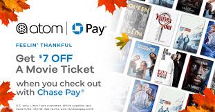 International movie ticket when you pay with chase pay. Atom Mylitter One Deal At A Time
