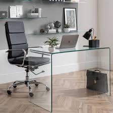 Acelynn Clear Glass Laptop Desk With