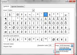 typing diameter symbol Ø in excel or