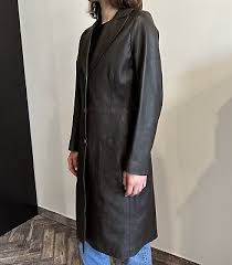 Vintage Zara Leather Trench Coat Brown