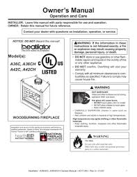 Heatilator A36c A42c Owner S Manual