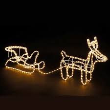 large reindeer sleigh light