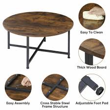 X Shaped Round Coffee Table Dining