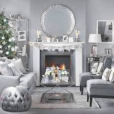 sliver and whote living room silver