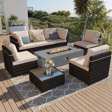 Upha 8 Pieces Wicker Patio Furniture