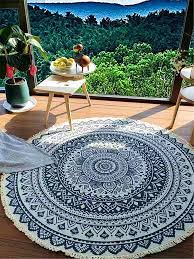 linen woven tel round area rug