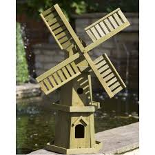 Wooden Windmill Wood Garden Ornament
