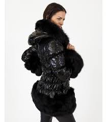 Frr Black Puffer Coat With Fox Fur