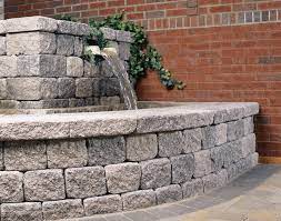 cobble retaining wall system patio town