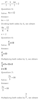 One Variable Ncert Solution Class 8 Maths