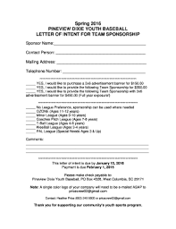 athletic sponsorship letter forms