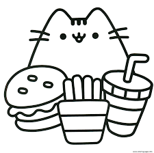 Nature and food coloring pages for kids. Pusheen Ready To Eat Food Coloring Pages Printable