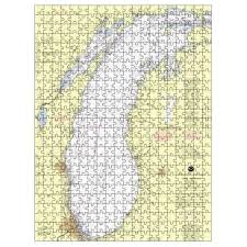 Lake Michigan Navigational Chart Jigsaw Puzzle