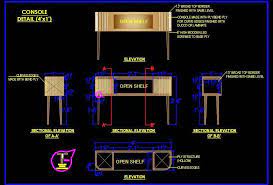 Console Table Cad Dwg Drawing Autocad