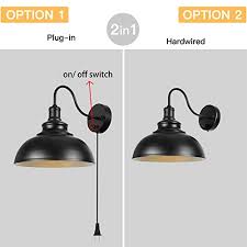 This means you can rely on it for a perfect the wall lamp is convenient to use as a bedside lamp because of the on/off switch with ul plug. Gooseneck Wall Lamp Black Industrial Vintage Farmhouse Wall Sconces Lighting Wall Light Fixture With Plug In Cord And On Farmhouse Goals