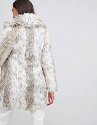 New Look Faux Fur Snow Leopard Coat