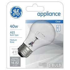 Appliance light bulbs are smaller and generally rough service. General Electric 40w A15 Appliance Incandescent Light Bulb White Target