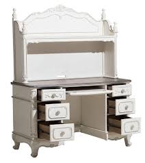 A desk or writing table can be an incredible piece of furniture , especially if you choose an antique item with a rich history behind it. Homelegance Cinderella Writing Desk And Hutch In Antique White With Grey Rub Through
