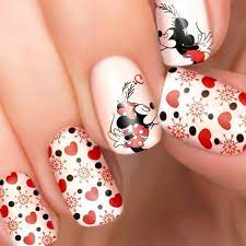 nails with minnie mouse nail art decals