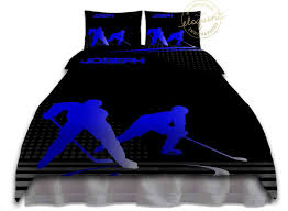 hockey bedding for boys blue sports