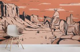 Cowboy Horse Wallpaper Mural Hovia Ca