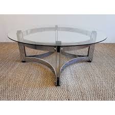 Round Vintage Coffee Table In Chrome