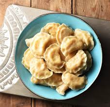 homemade perogies with cheddar and