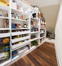And if your pantry is far from the kitchen, keep a small bar cart there so you can transport what you need. Under Stairs Pantry Shelving System To Organize Deep Pantry