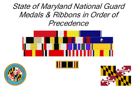 Maryland National Guard Medals Service Ribbons In Order Of